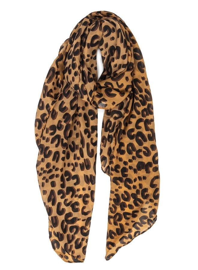 XuoAz Womens Lightweight Leopard Print Scarf - Silky Head Scarf Hair Neck scarves Chiffon Shawl Wrap Large Bandana for Women - Image 1